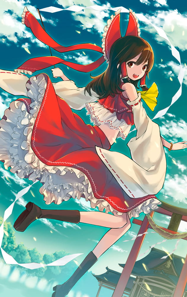 东方Project 神秘的巫女 博丽灵梦手机壁纸图集(1)