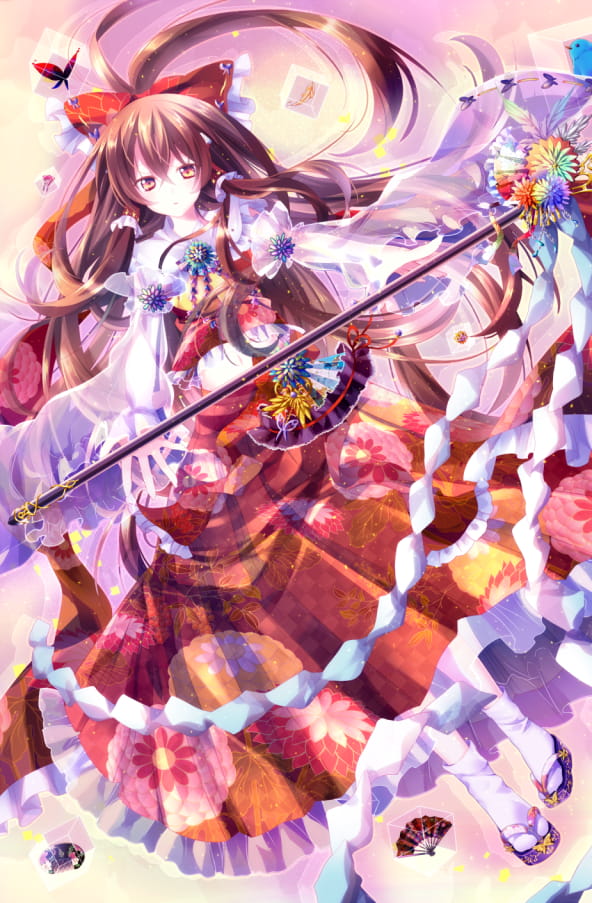 东方Project 神秘的巫女 博丽灵梦手机壁纸图集(1)