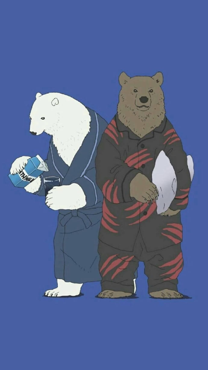 超萌治愈系 白熊咖啡厅手机壁纸下载