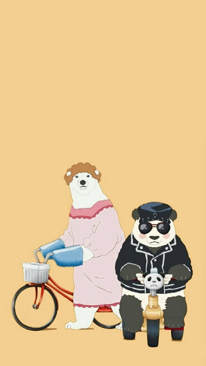 超萌治愈系 白熊咖啡厅手机壁纸下载