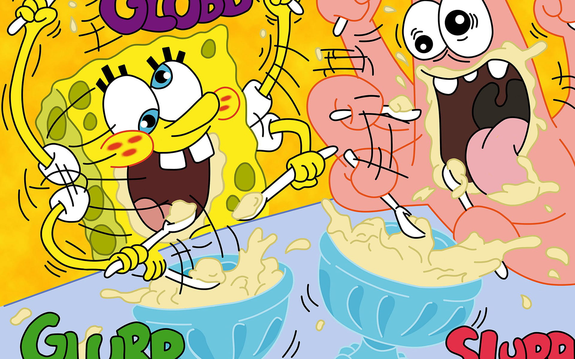 黄色方块海绵 海绵宝宝 高清电脑壁纸下载(1)