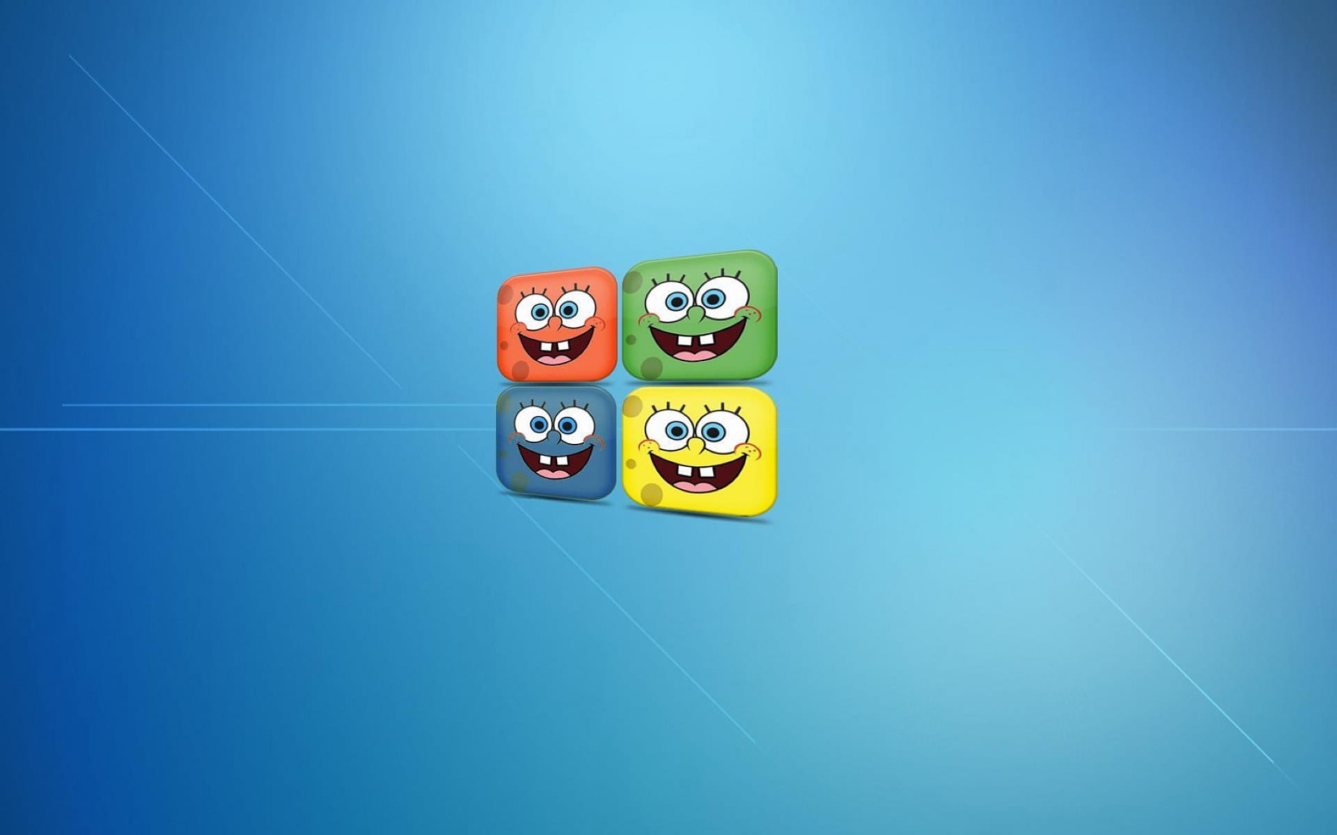 黄色方块海绵 海绵宝宝 高清电脑壁纸下载(1)
