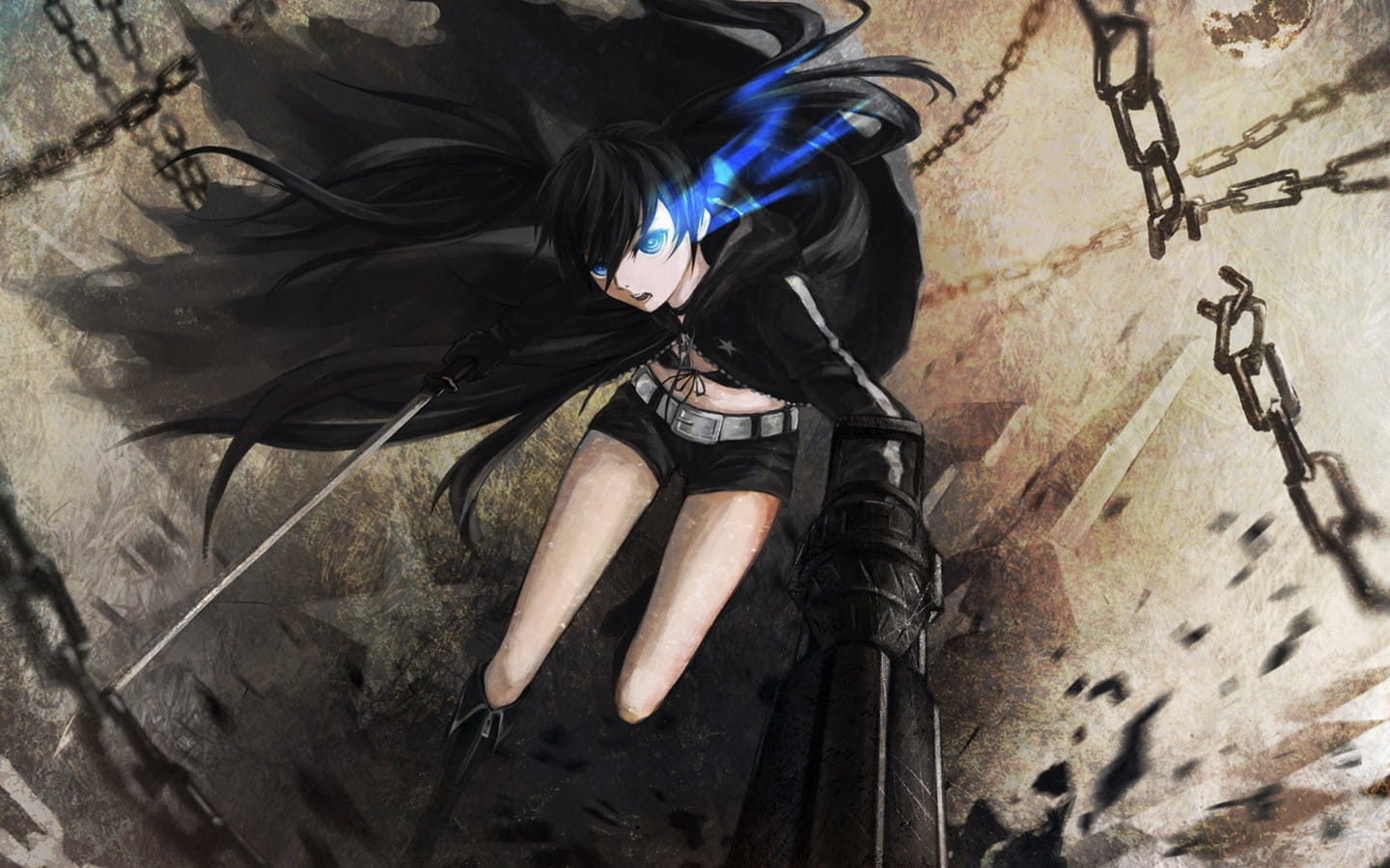 左眼里跳动的蓝色火焰 黑岩射手 高清电脑壁纸下载(1)