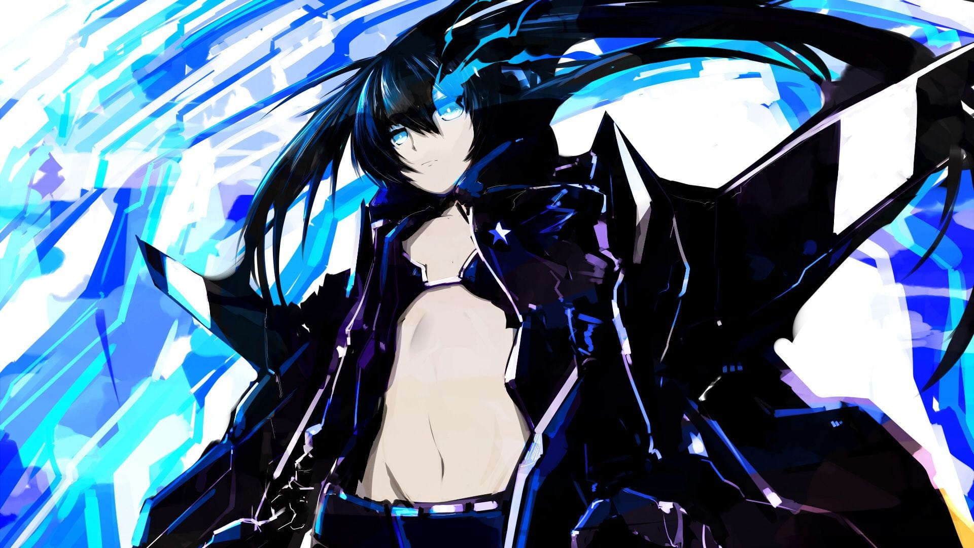 左眼里跳动的蓝色火焰 黑岩射手 高清电脑壁纸下载(1)