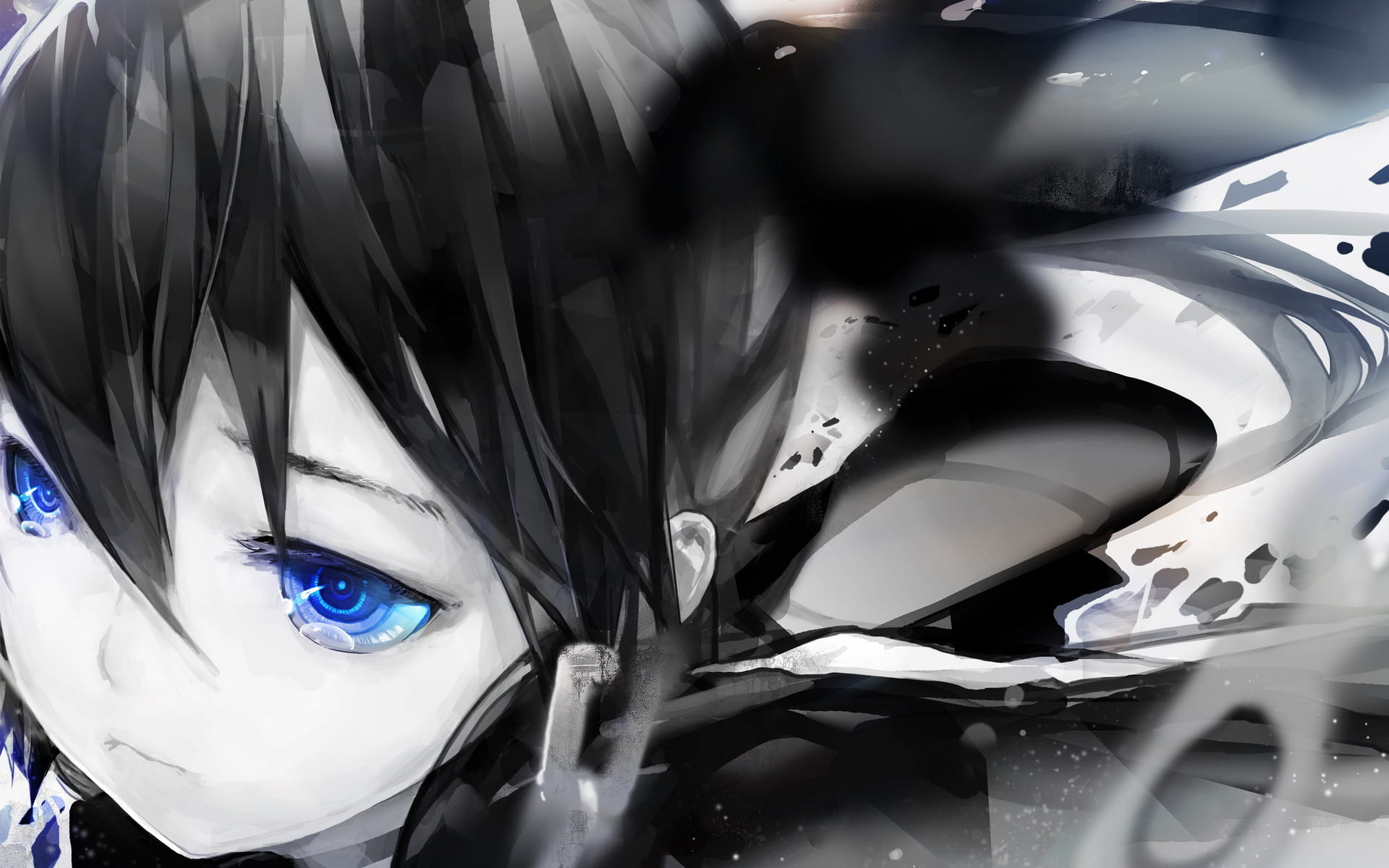 左眼里跳动的蓝色火焰 黑岩射手 高清电脑壁纸下载(1)