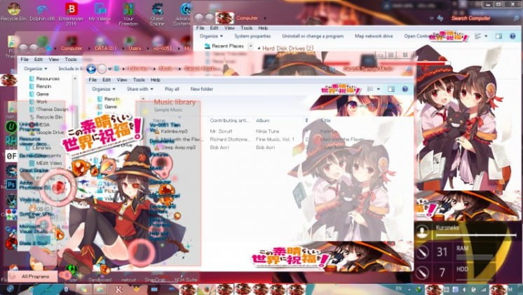 惠惠的爆裂魔法 为美好的世界献上祝福 win7主题
