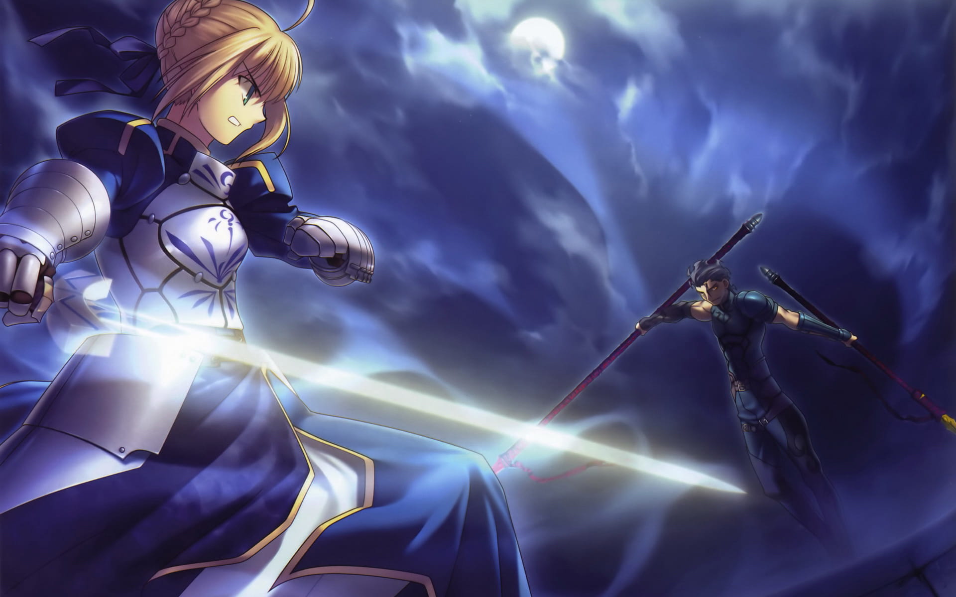 Fatestay night saber&伊莉雅 动漫电脑壁纸