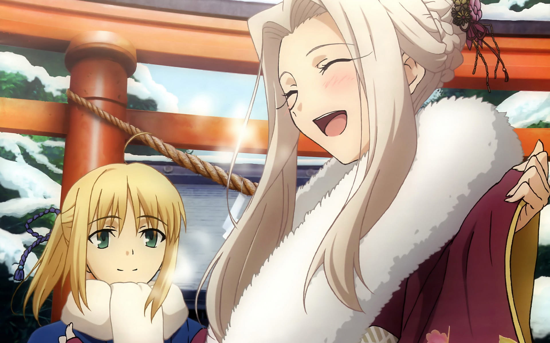 Fatestay night saber&伊莉雅 动漫电脑壁纸