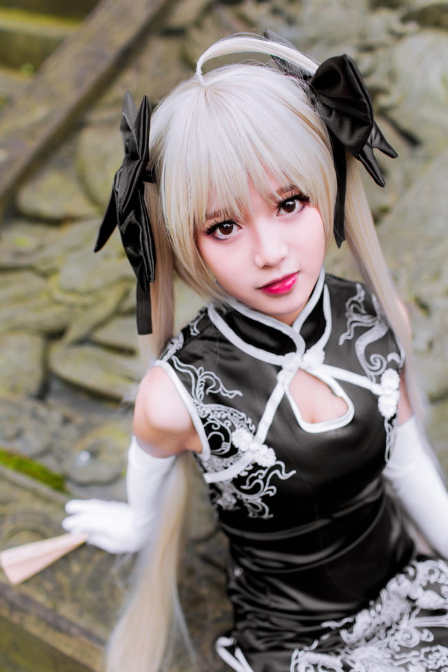 【授权】缘之空 春日野穹黑旗袍COS