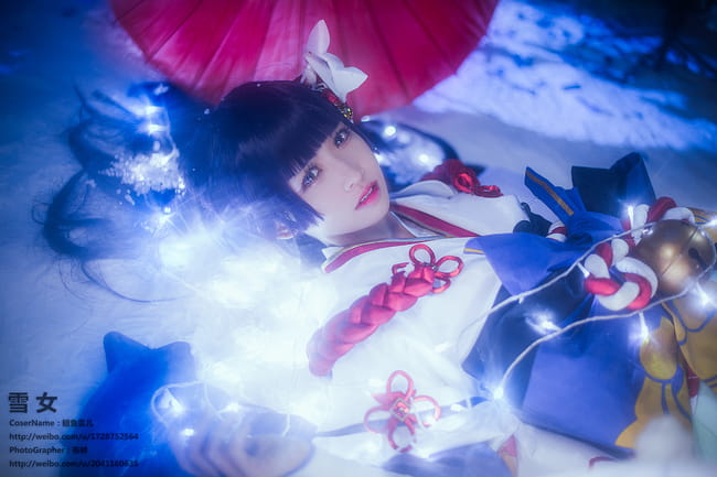 阴阳师手游 雪女 见月之樱皮肤COS