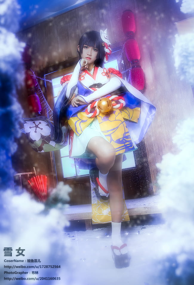 阴阳师手游 雪女 见月之樱皮肤COS