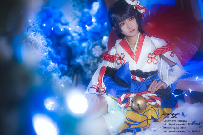 阴阳师手游 雪女 见月之樱皮肤COS