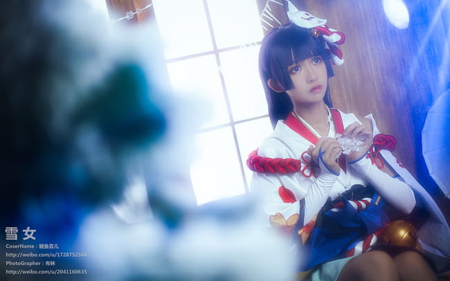 阴阳师手游 雪女 见月之樱皮肤COS