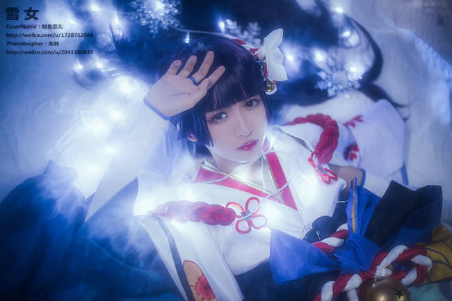 阴阳师手游 雪女 见月之樱皮肤COS