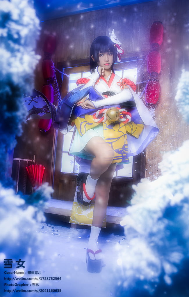 阴阳师手游 雪女 见月之樱皮肤COS