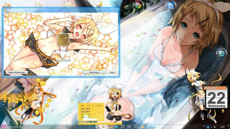 压路机镜音铃 Vocaloid Rin V2 win7主题