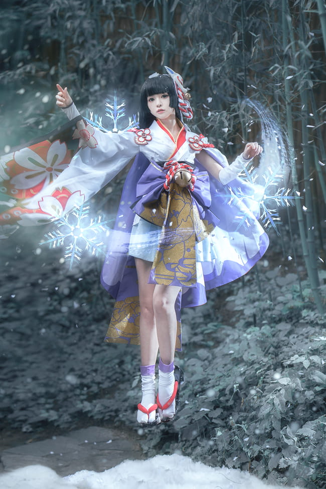 看一眼就被冻住 阴阳师手游式神雪女cos(1)