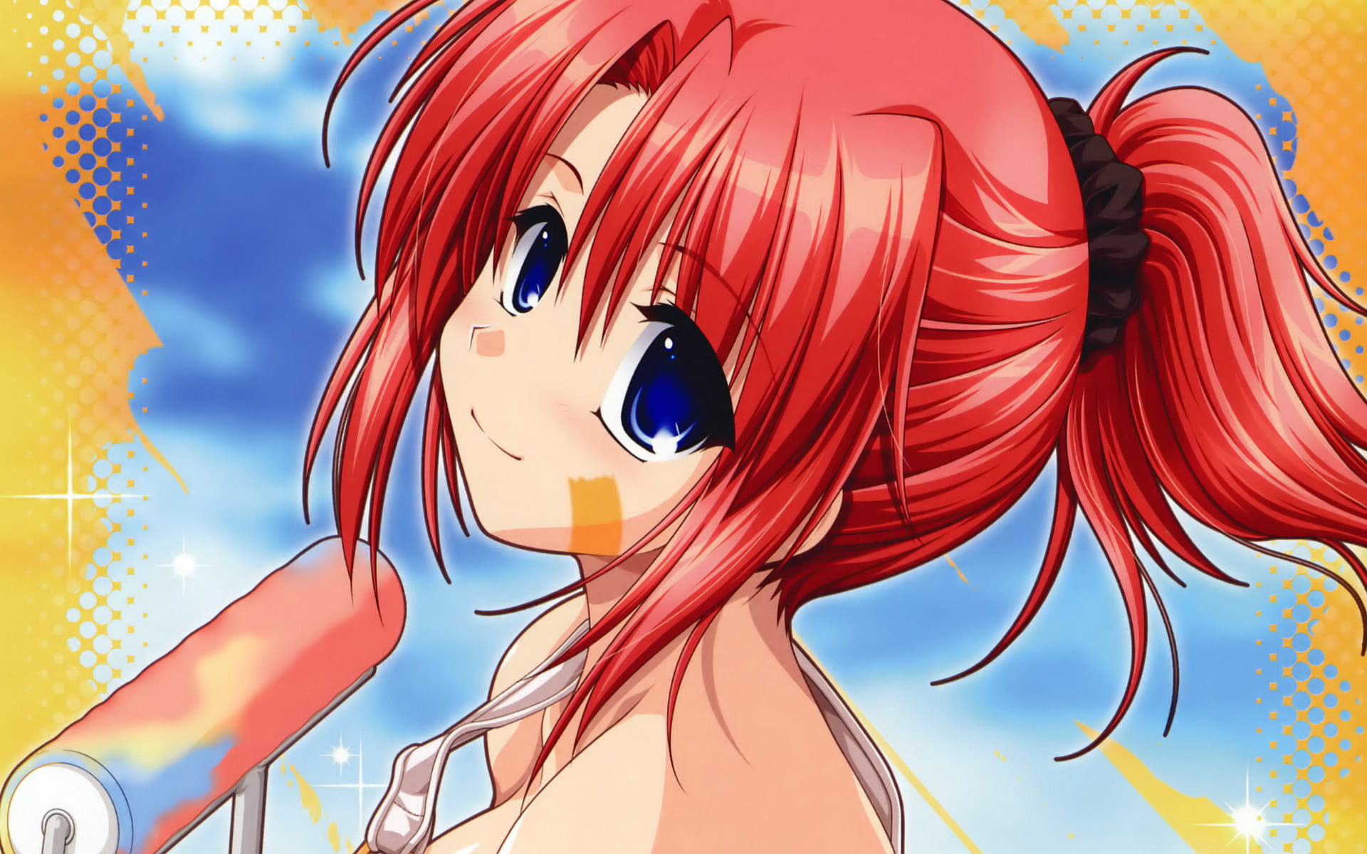 车轮之国 向日葵花田的女孩子动漫电脑壁纸下载