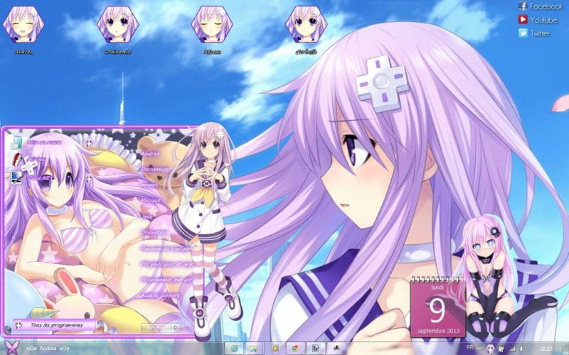 可爱认真的尼普基雅 超次元游戏海王星 win7主题