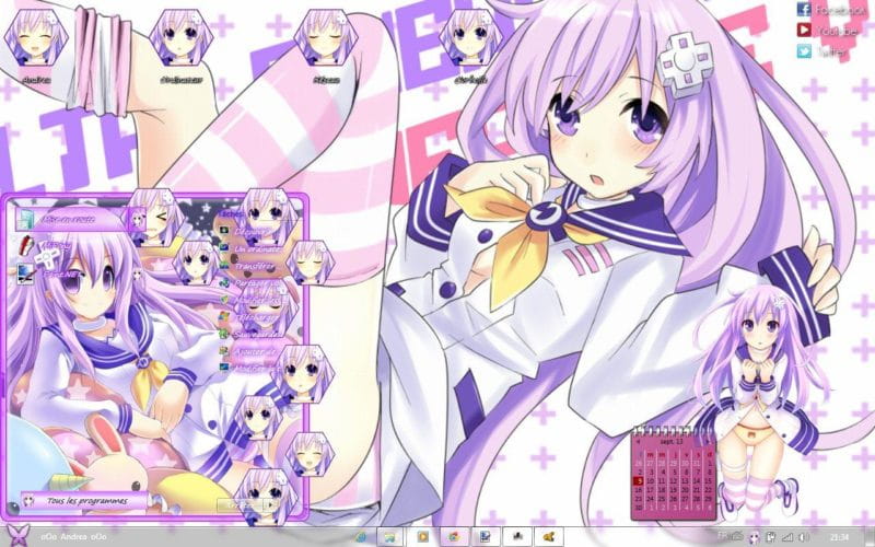 可爱认真的尼普基雅 超次元游戏海王星 win7主题