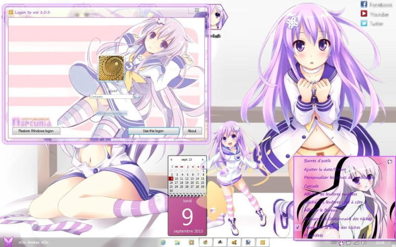 可爱认真的尼普基雅 超次元游戏海王星 win7主题