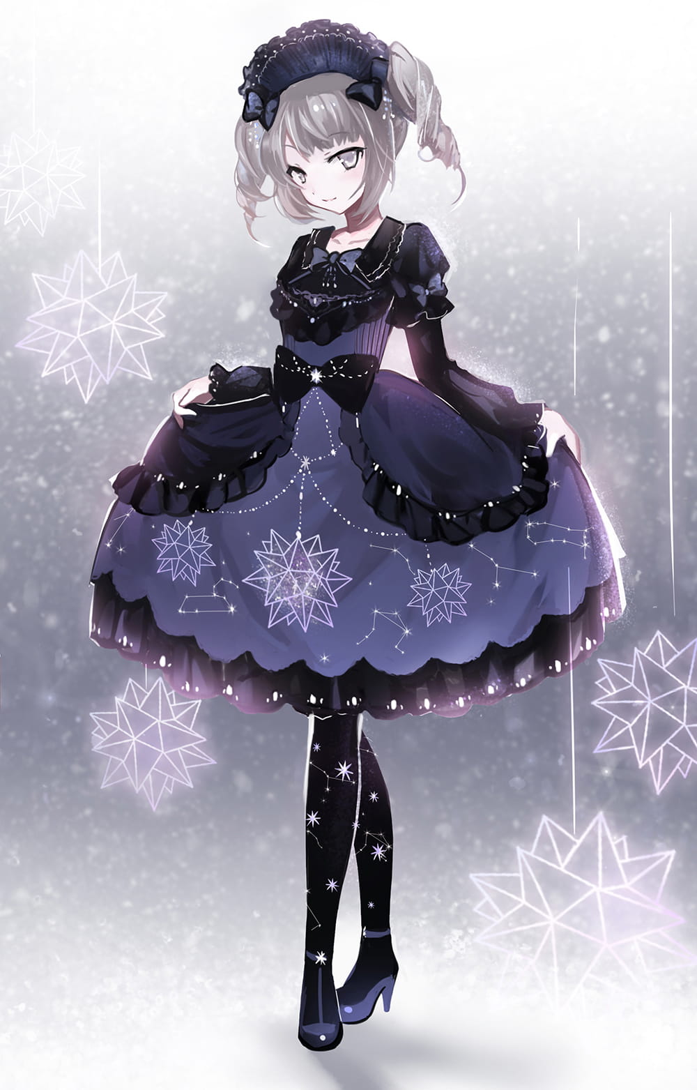 臣服在黑色裙摆下 哥特萝莉 动漫手机壁纸下载(1)