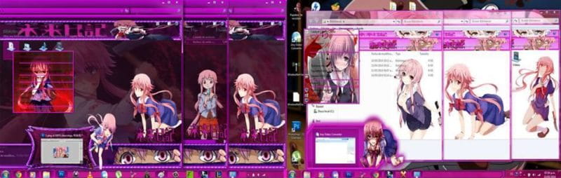 粉红切开都是黑 未来日记 我妻由乃 win7主题