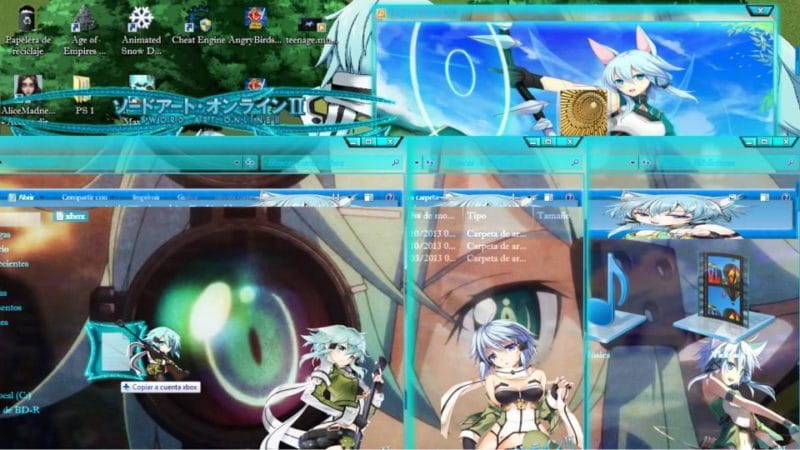 冰之狙击手 朝田诗乃 刀剑神域 win7主题