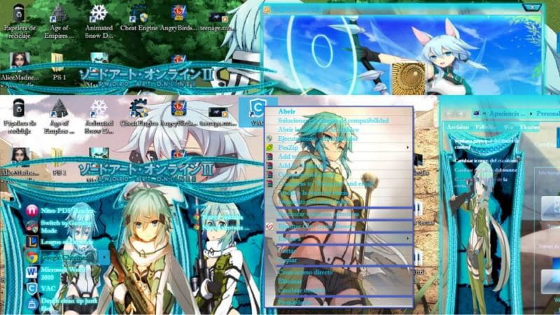 冰之狙击手 朝田诗乃 刀剑神域 win7主题