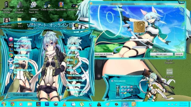 冰之狙击手 朝田诗乃 刀剑神域 win7主题