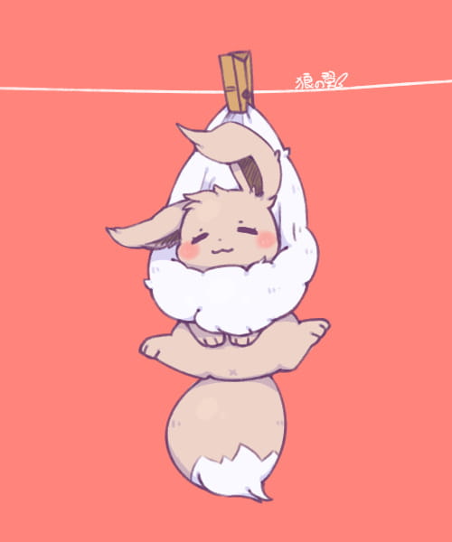 除了晒被子还能晒萌宠 伊布手机壁纸下载