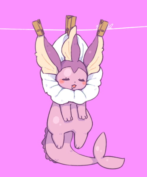 除了晒被子还能晒萌宠 伊布手机壁纸下载