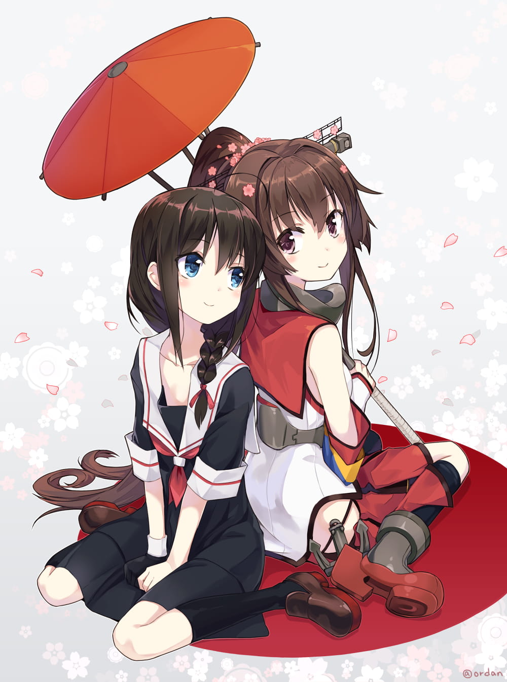 舰队collection 撑伞的小姐姐 大和 舰娘手机壁纸下载