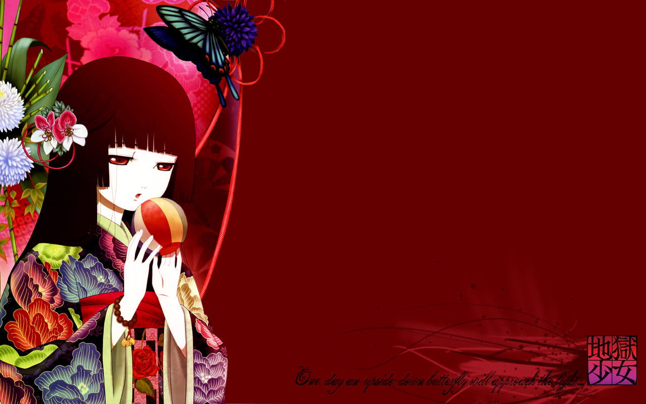 地狱少女阎魔爱 动漫少女电脑壁纸下载