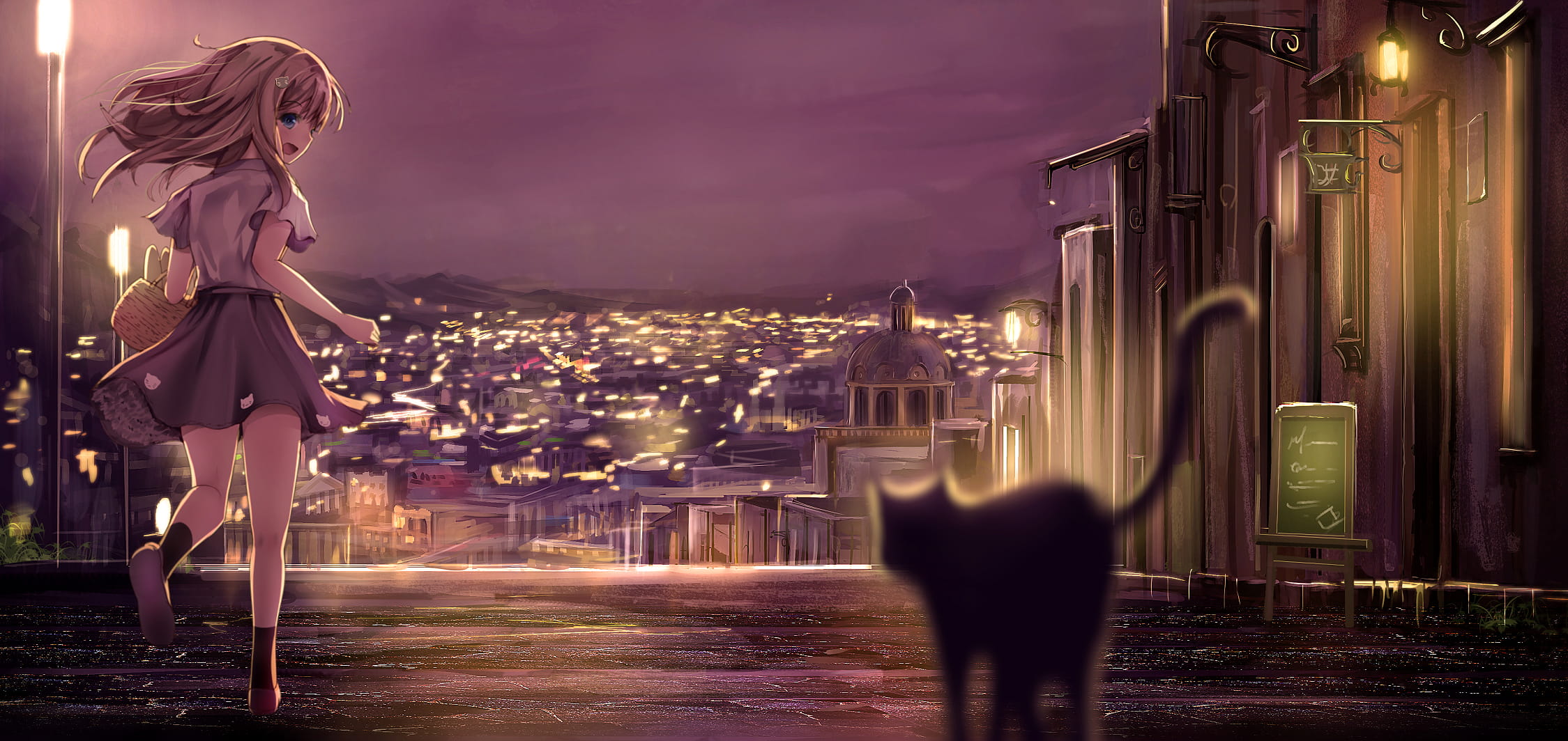 黄昏将至夜幕降临 唯美夜色电脑桌面壁纸