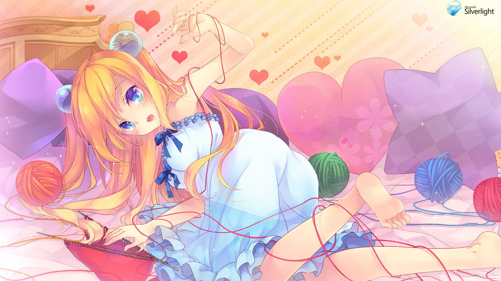 微软娘 Silverlight 蓝泽光  动漫高清电脑壁纸下载