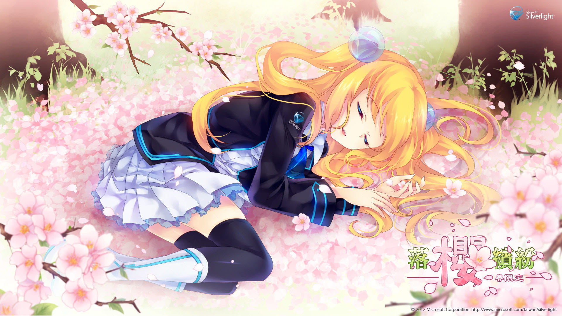 微软娘 Silverlight 蓝泽光  动漫高清电脑壁纸下载