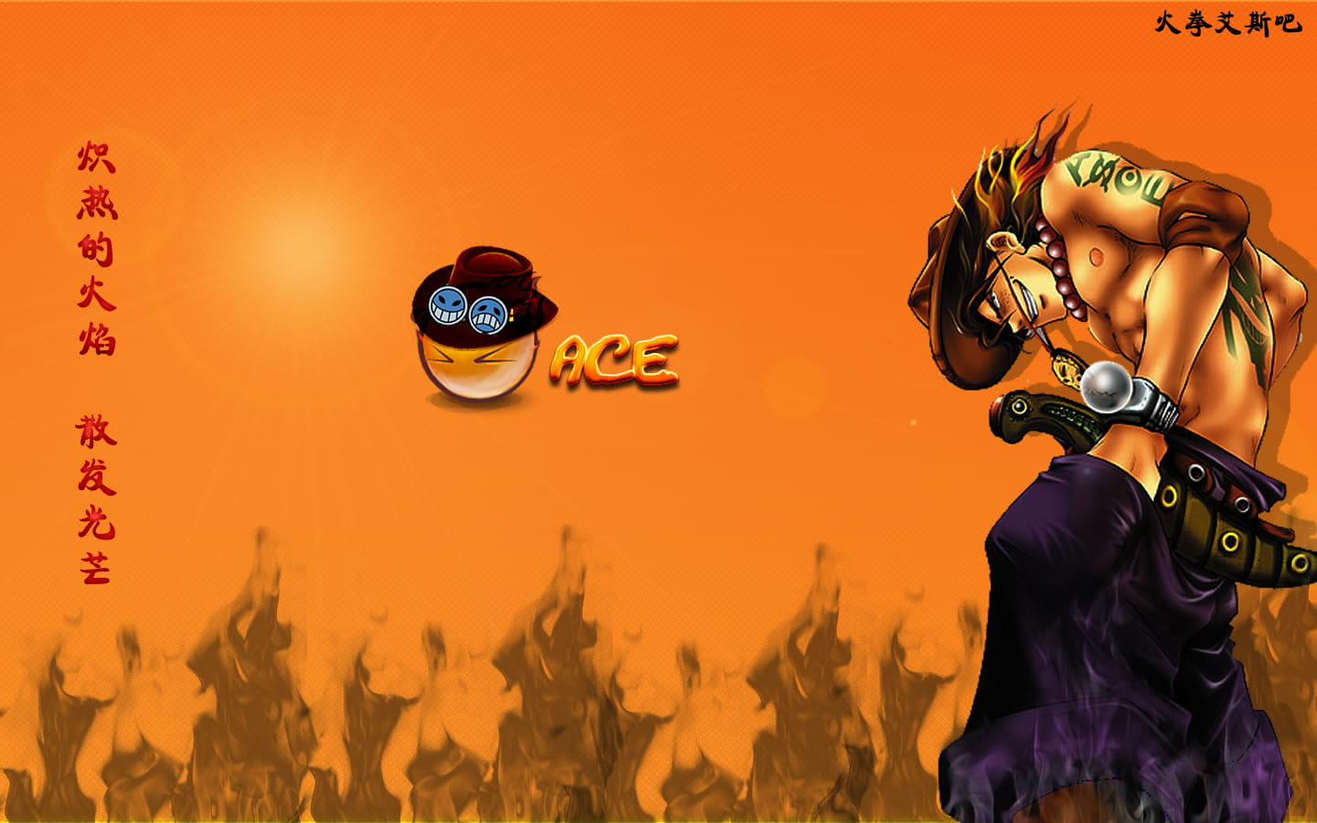 海贼王 火拳艾斯 高清电脑壁纸下载(1)