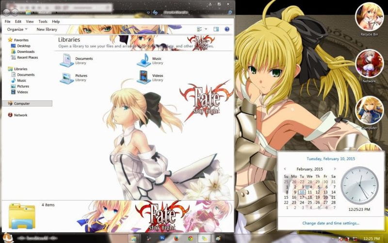 呆毛saber再临 fate系列 win7主题