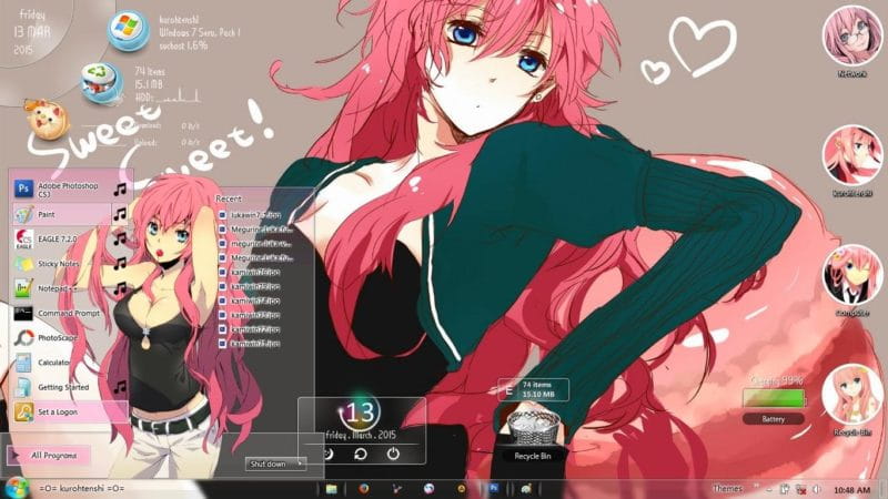 巡音ルカwin7电脑主题下载
