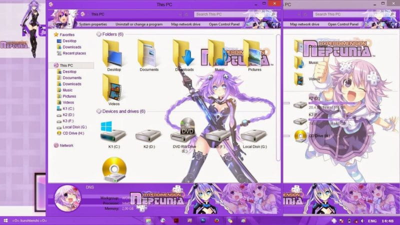 紫色之心 超次元海王星 win8主题