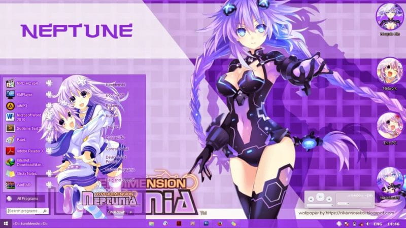 紫色之心 超次元海王星 win8主题