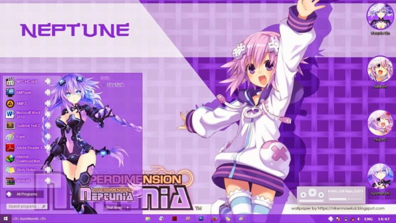 紫色之心 超次元海王星 win8主题