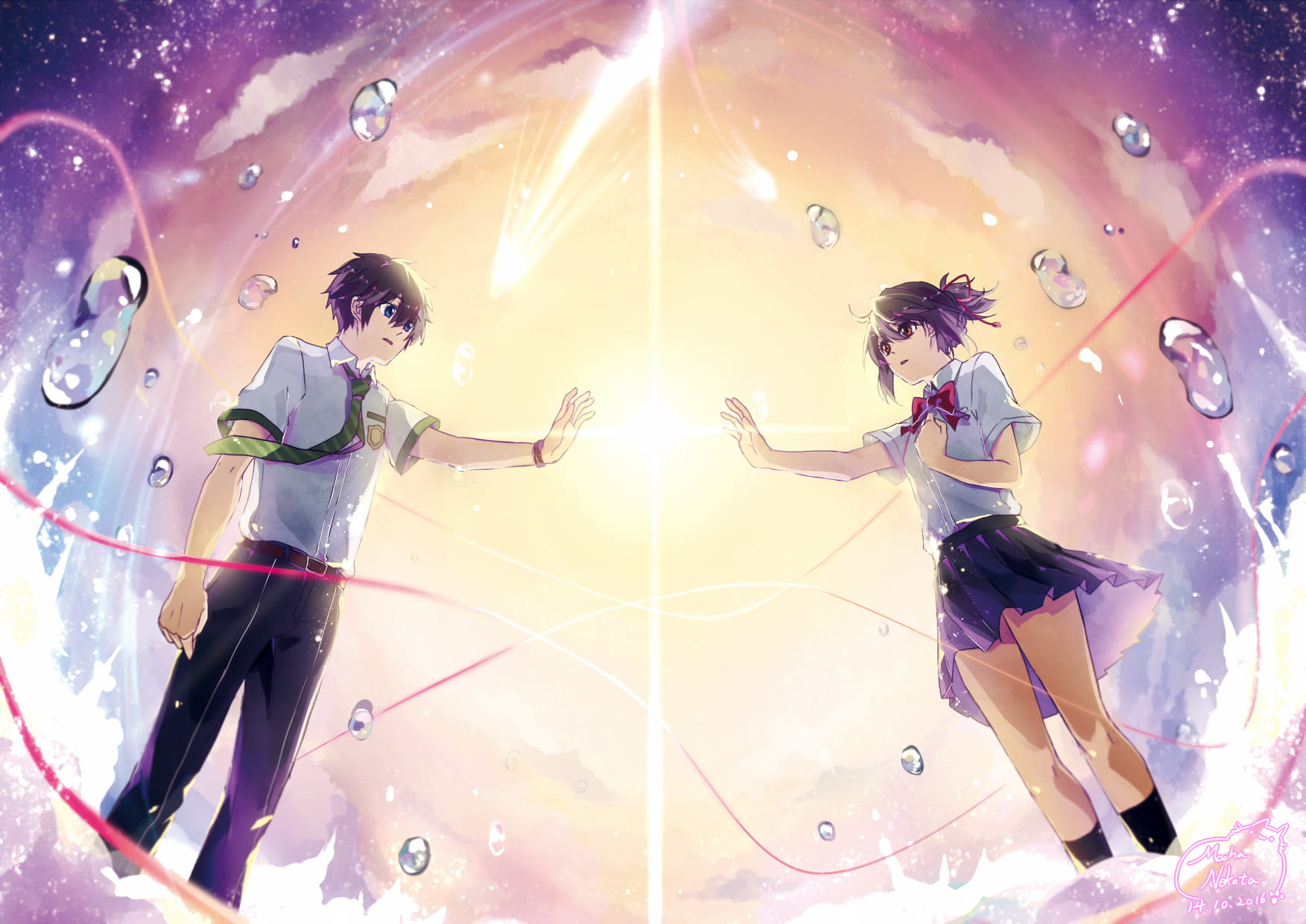 新海诚巨作你的名字 插画桌面壁纸下载(1)