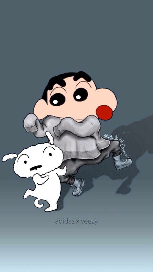 贱萌的小新变成土豪之后可爱壁纸