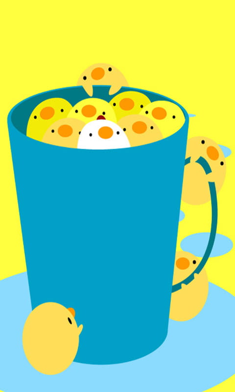 小黄鸡咯咯哒 萌系小黄鸡手机壁纸