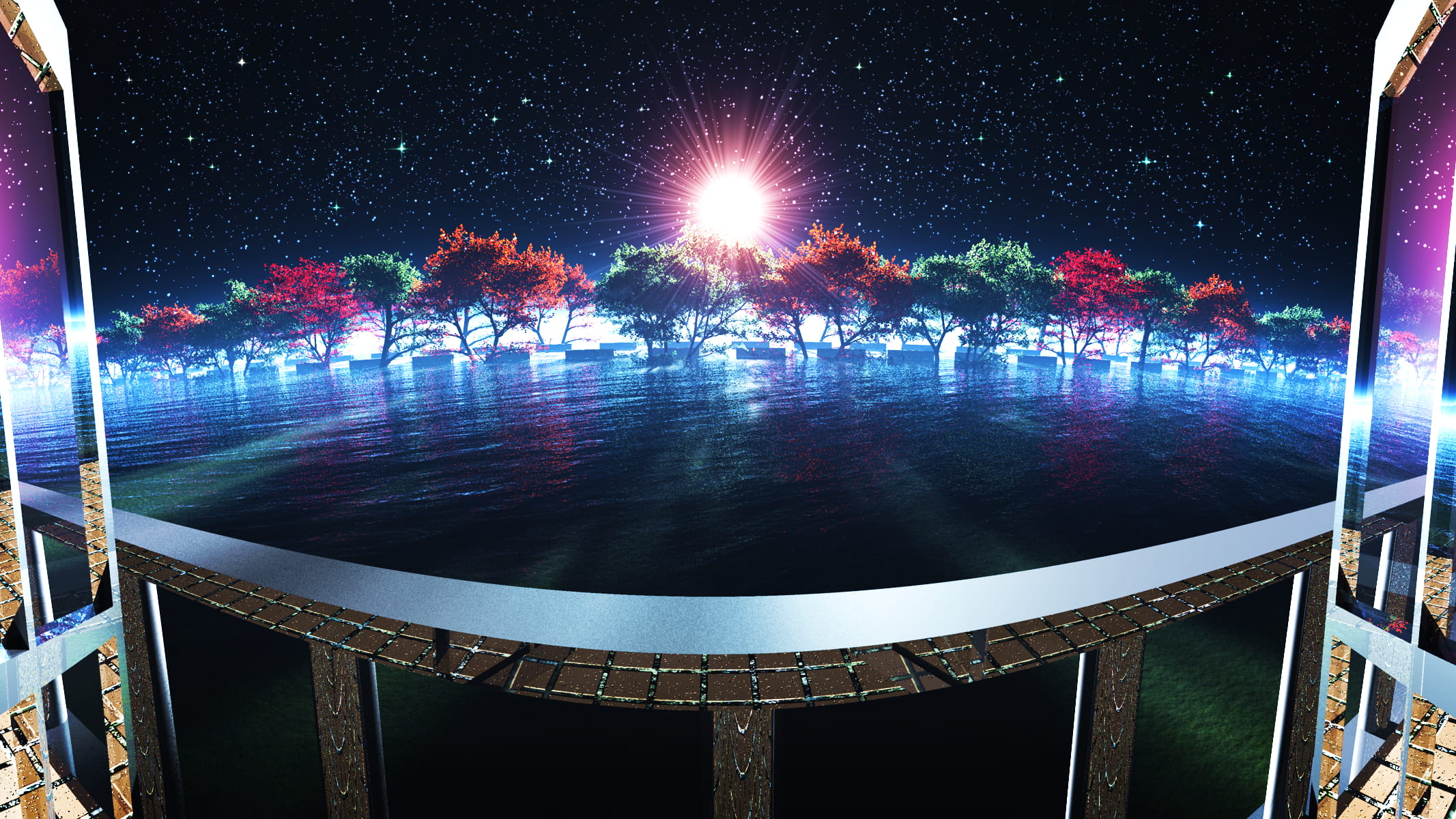 漫天繁星的天空 风景系列插画壁纸