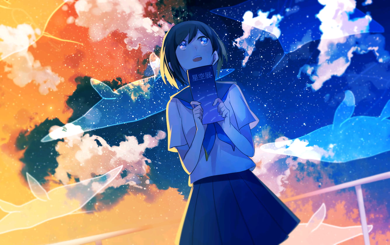 漫天繁星的天空 风景系列插画壁纸