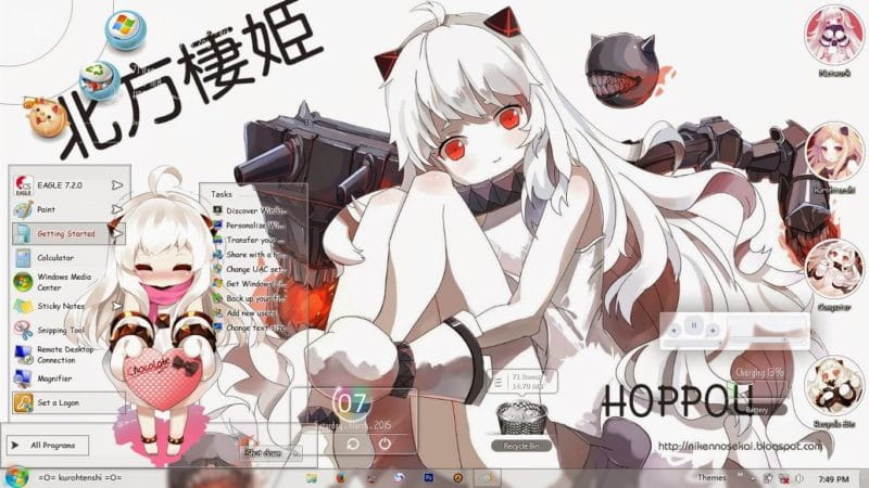【win7主题】舰娘北方栖姬电脑主题下载