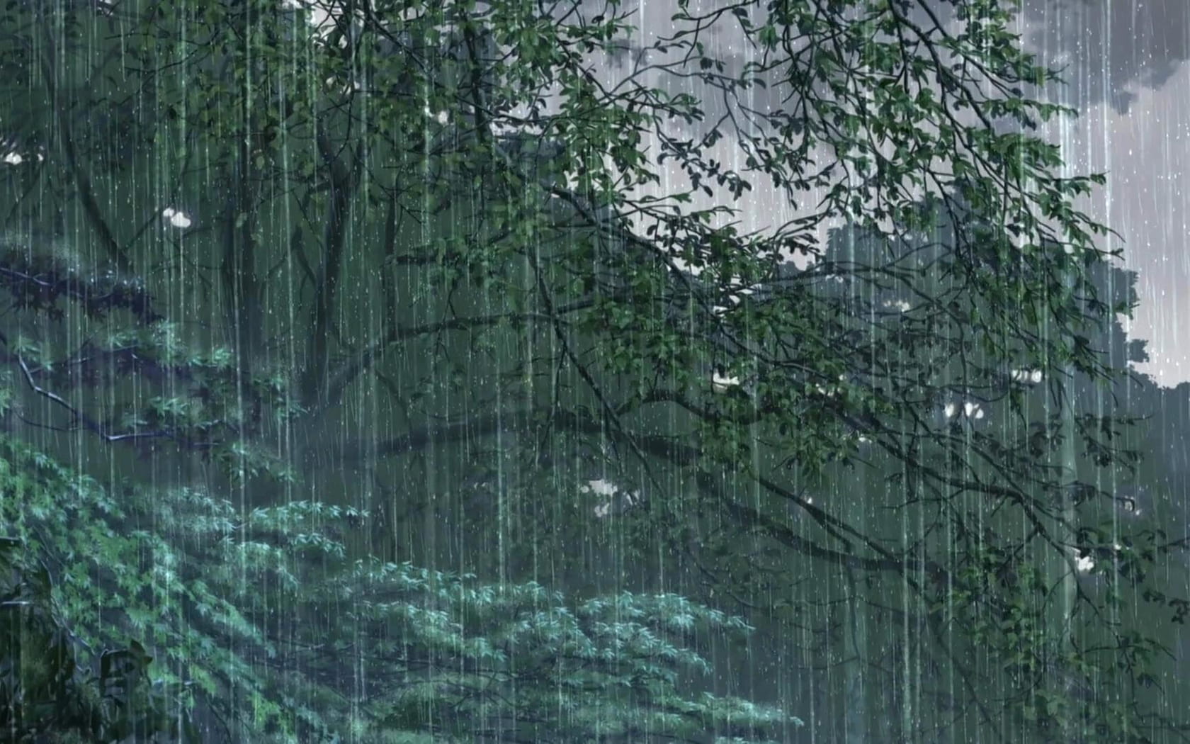 新海诚巨作《言叶之庭》绿色护眼电脑桌面壁纸第一辑